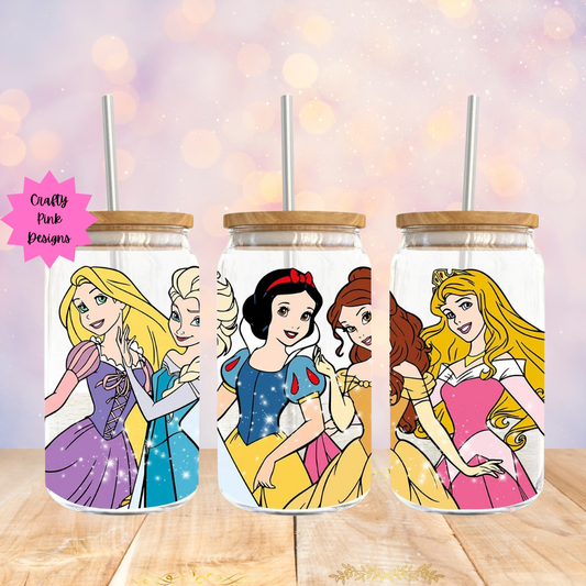 Magical Princess 16oz Glass Can