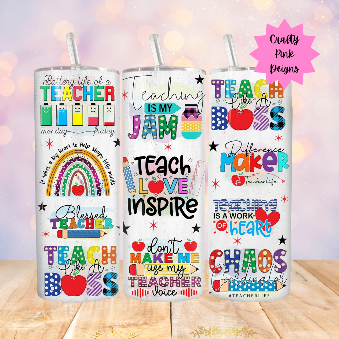 Rainbow Inspo Teacher 20oz Tumbler