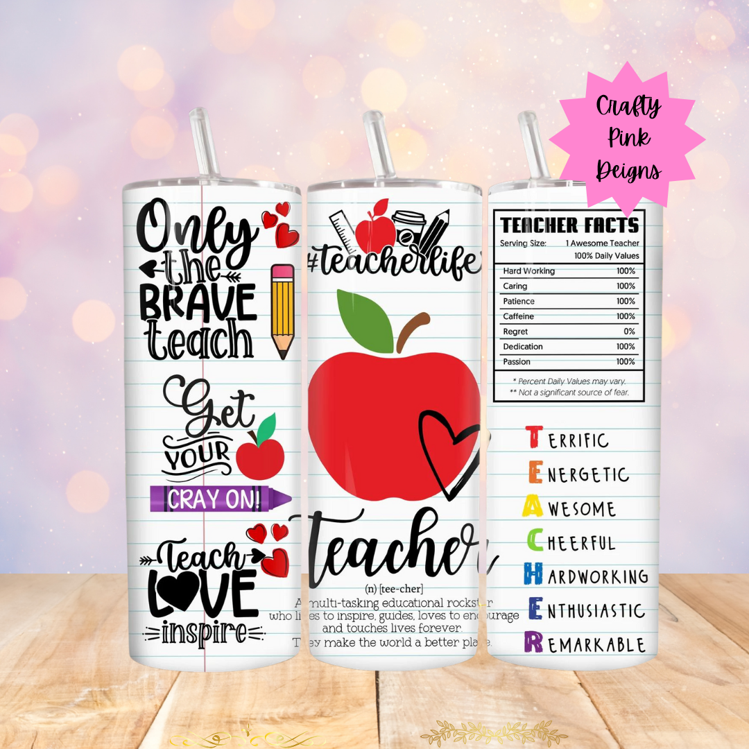 Red Apple Teacher 20oz Tumbler