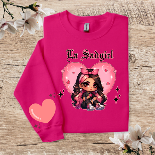 La Sadgirl Crewneck Pullover Sweatshirt