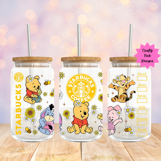 100 Acre Woods Babies 16oz Glass Can