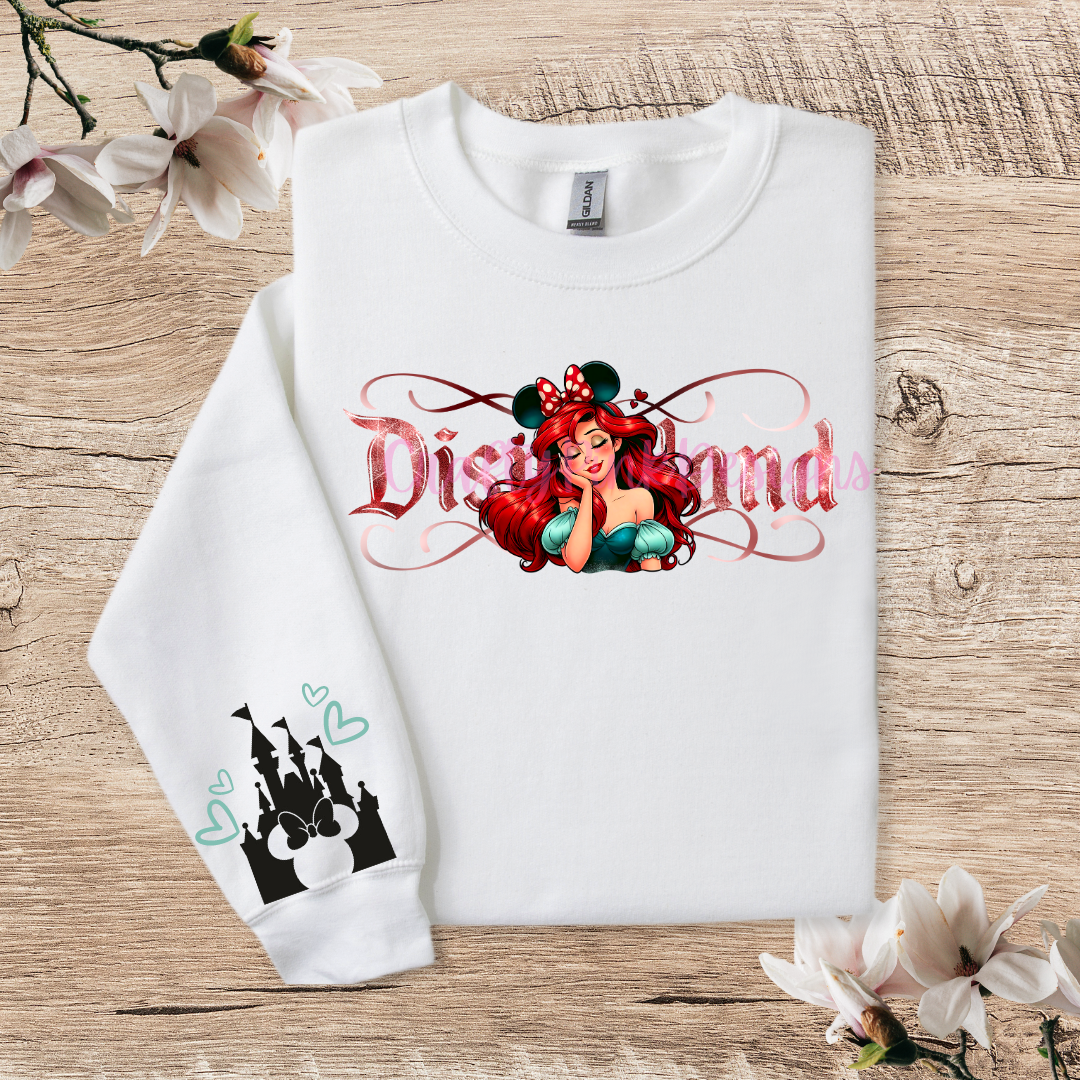 Ariel Disneyland Crewneck Pullover Sweatshirt