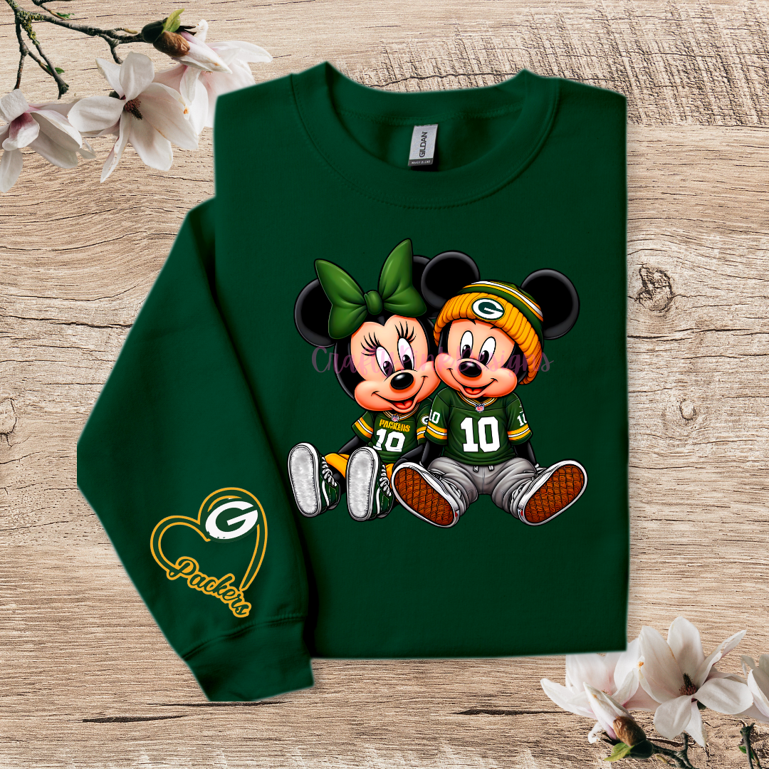 M&M Love For Green Bay Crewneck Pullover Sweatshirt