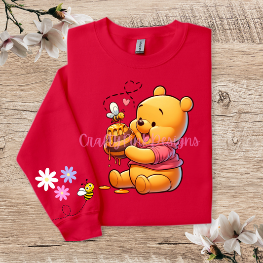 Honey Bear Crewneck Pullover Sweatshirt