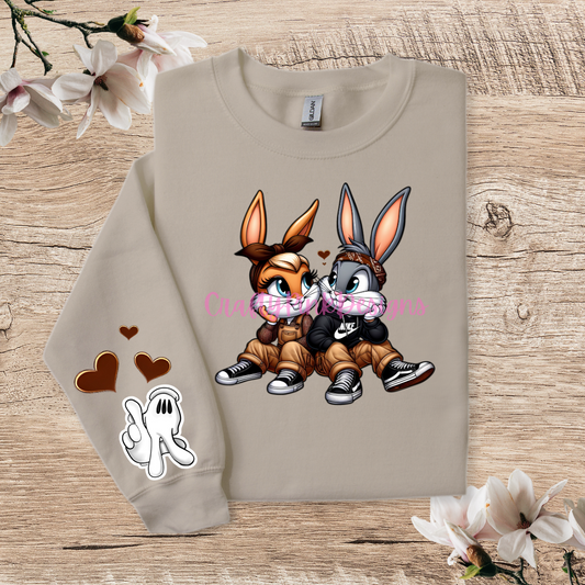 Bunny Love Crewneck Pullover Sweatshirt