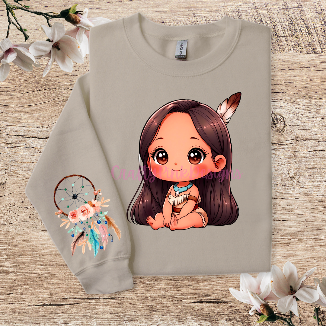 Baby Pocahontas Crewneck Pullover Sweatshirt