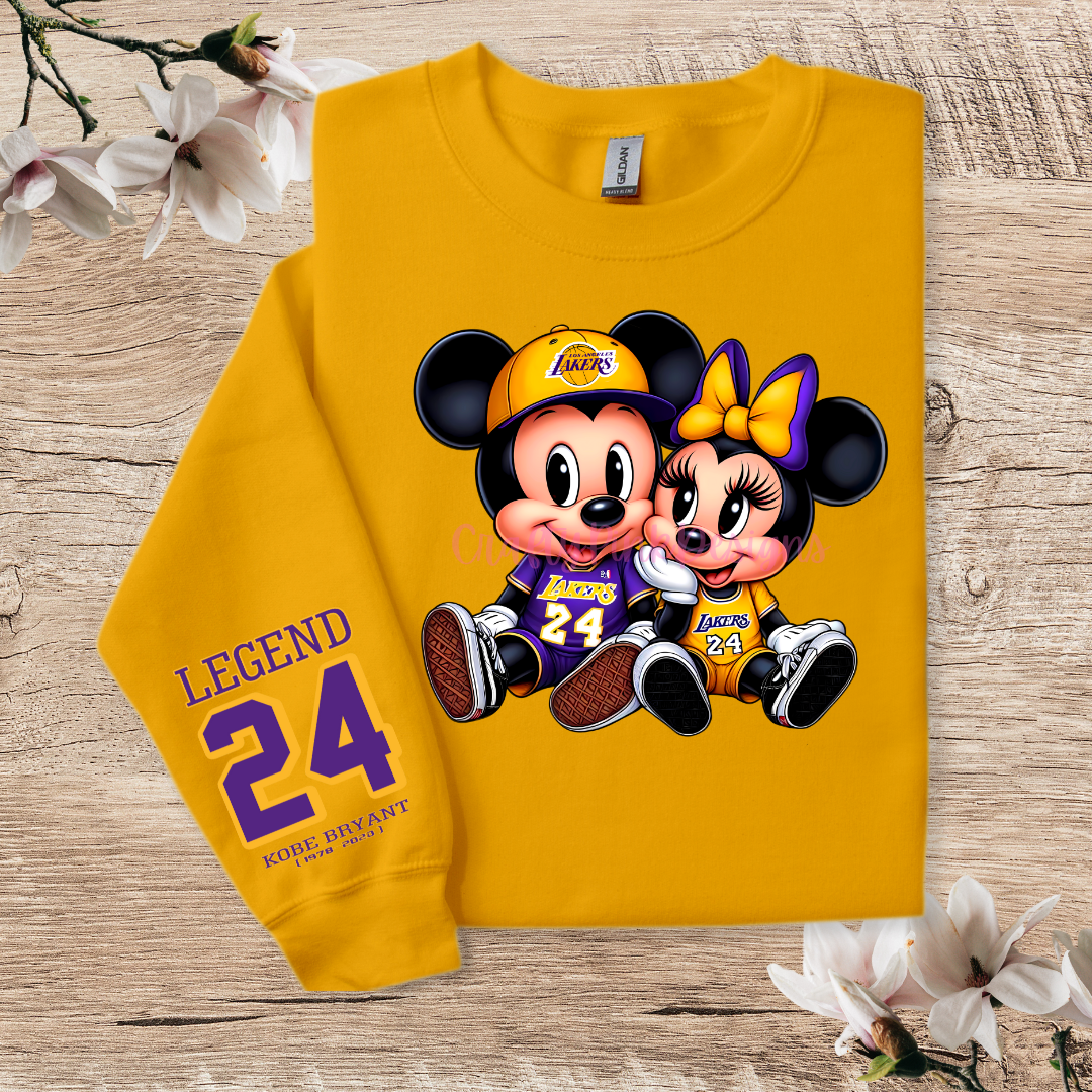 M&M Love For Lakers Crewneck Pullover Sweatshirt