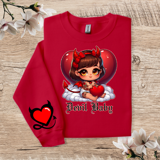 Devil Baby Crewneck Pullover Sweatshirt