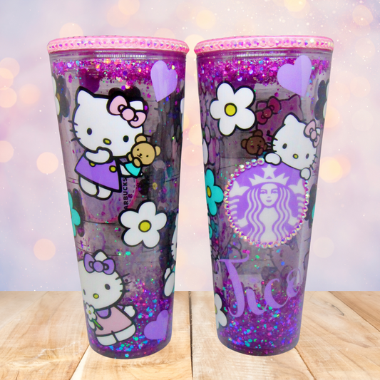 Flower Power Snow Globe Tumbler