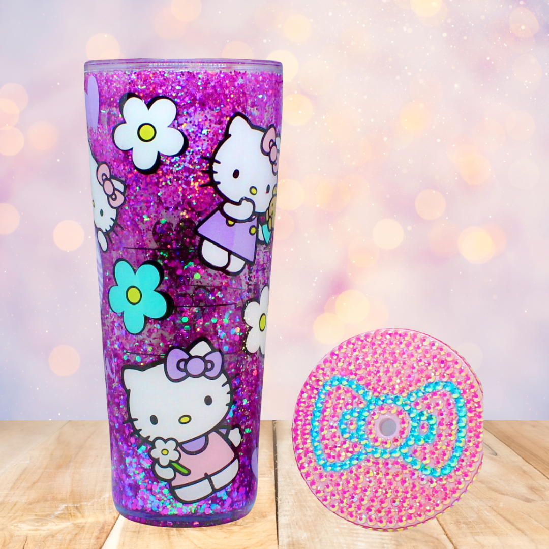 Flower Power Snow Globe Tumbler