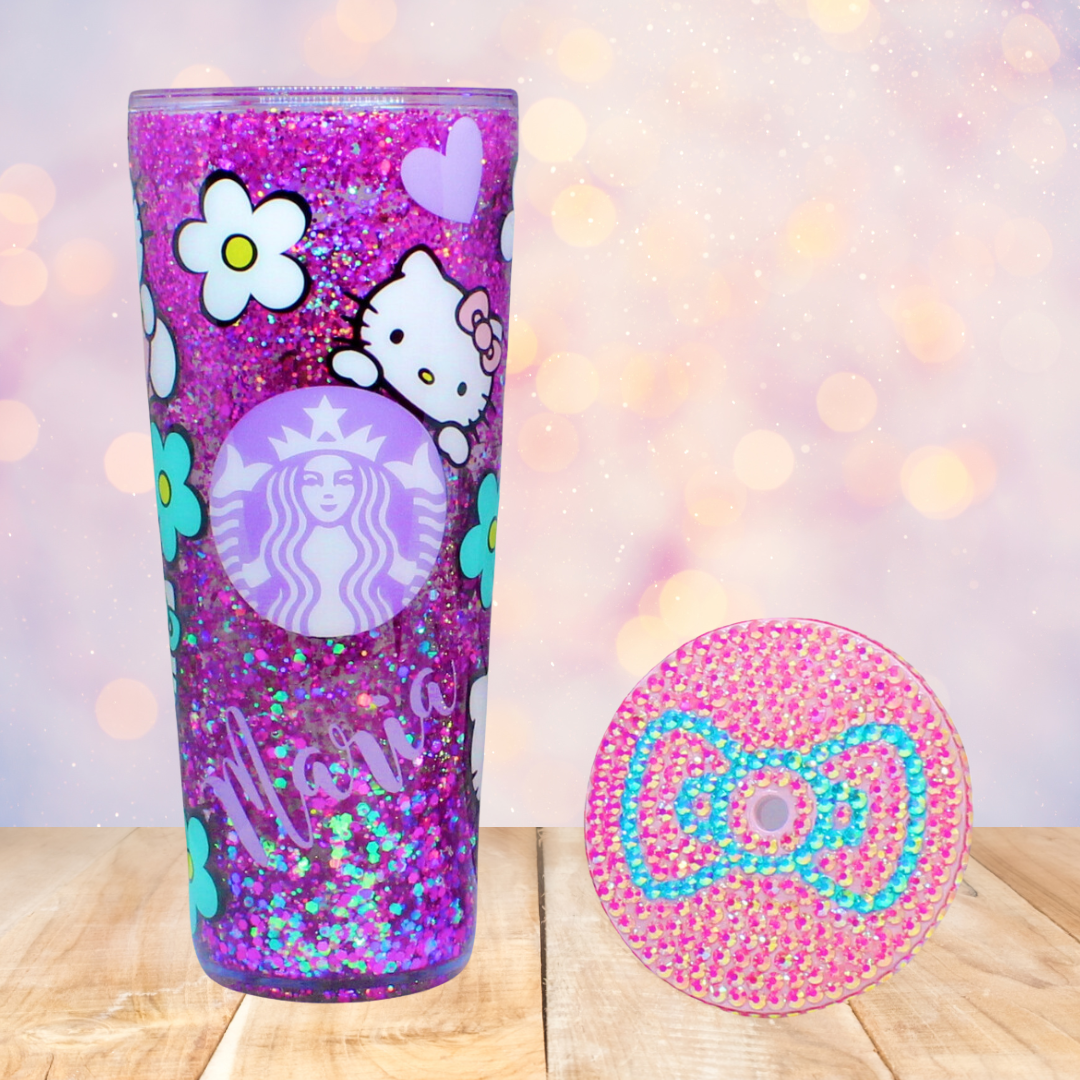 Flower Power Snow Globe Tumbler