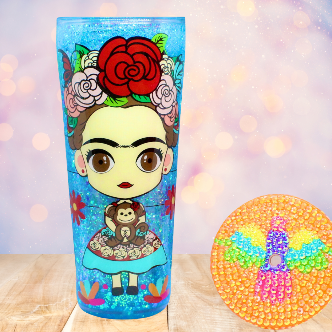 Vida Frida Snow Globe Tumbler