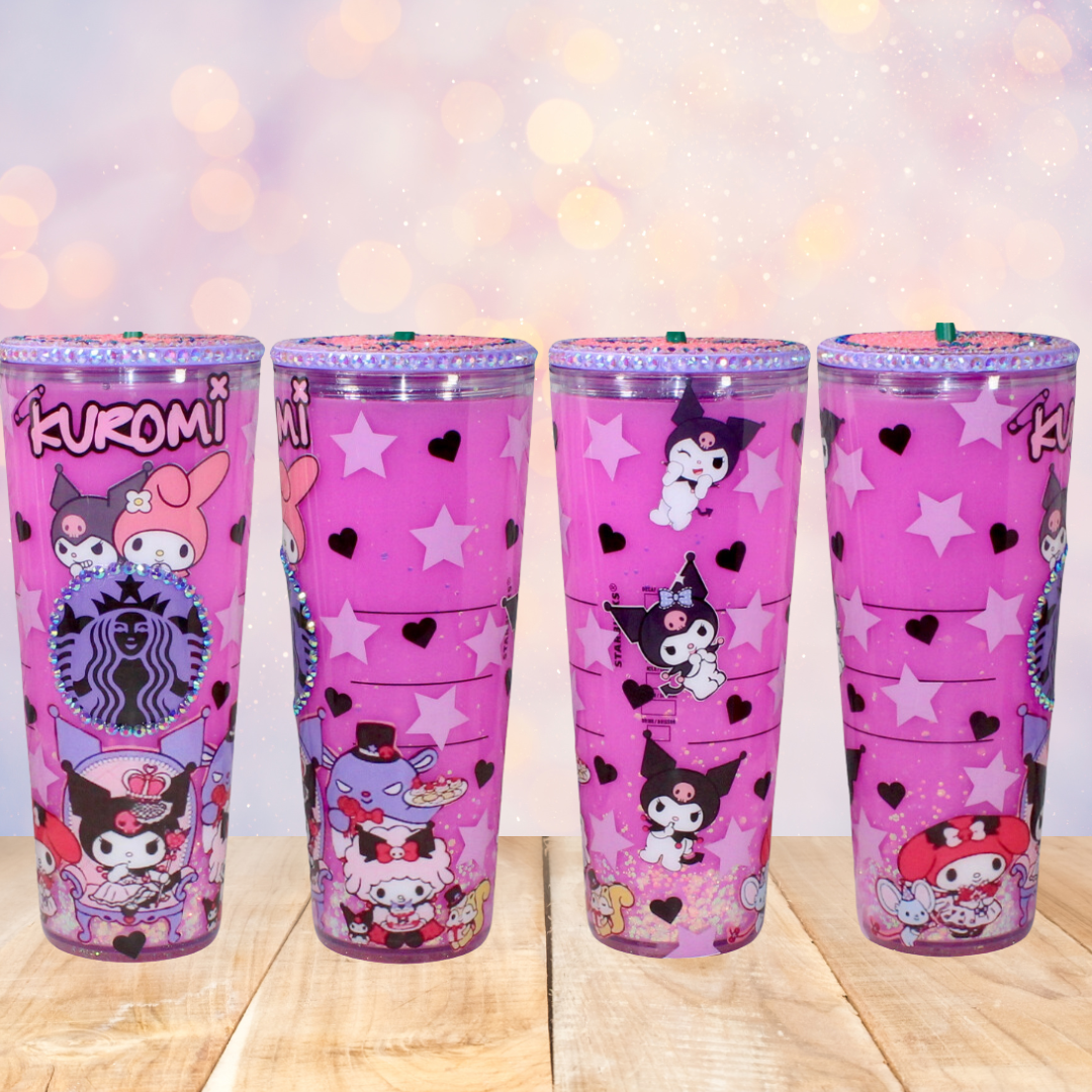 Kuromi Kat Snow Globe Tumbler