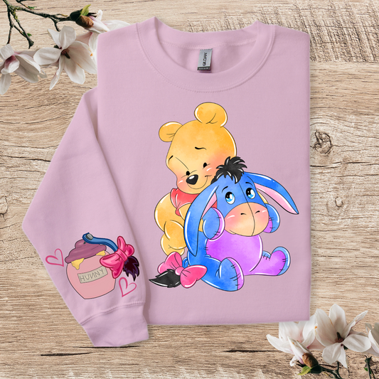 Pooh And Eeyore Crewneck Pullover Sweatshirt